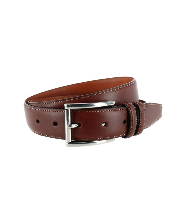 【送料無料】 トラファルガー メンズ ベルト アクセサリー Men's Lorenzo 32mm Dropped Edge Leather Dress Belt Honey maple