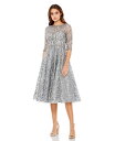 【送料無料】 マックダガル レディース ワンピース トップス Women's Embellished 3/4 Sleeve A Line Dress Plati...