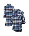 【送料無料】 コンセプツ スポーツ レディース シャツ トップス Women 039 s Navy, Orange Chicago Bears Mainstay Flannel Full-Button Long Sleeve Nightshirt Navy, Orange