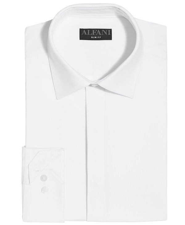 【送料無料】 アルファニ メンズ シャツ トップス Men 039 s Slim Fit 2-Way Stretch Formal Convertible-Cuff Dress Shirt, Created for Macy 039 s Sierradale