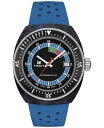 yz eB\bg Y rv ANZT[ Men's Swiss Automatic Sideral S Blue Perforated Rubber Strap Watch 41mm Blue