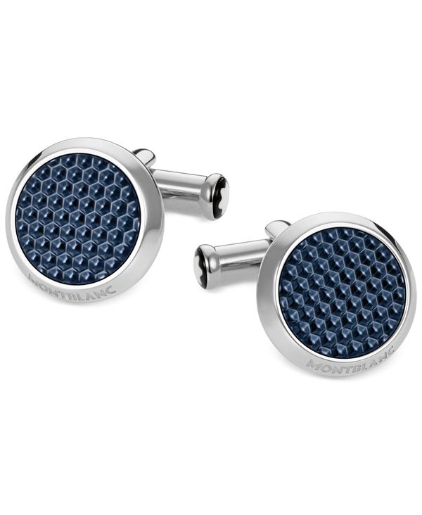 Montblanc カフス 【送料無料】 モンブラン メンズ カフスボタン アクセサリー Unisex Meisterst&uuml;ck Classic Stainless Steel with Blue Lacquer Inlay Cuff Links 112904 No Color