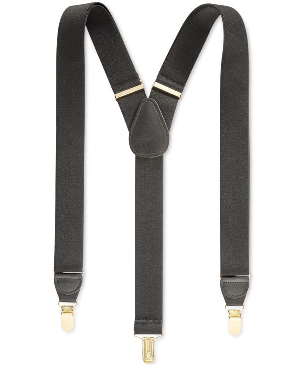 【送料無料】 クラブルーム メンズ ベルト アクセサリー Men's Solid Suspenders, Created for Macy's Black
