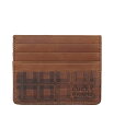 【送料無料】 ラッキーブランド メンズ 財布 アクセサリー Men's Plaid Embossed Leather Card Case Brown