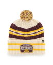 yz 47uh Y Xq ANZT[ Men's '47 Natural Minnesota Golden Gophers Hone Patch Cuffed Knit Hat with Pom Natural