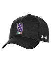 【送料無料】 アンダーアーマー メンズ 帽子 アクセサリー Men's Black Northwestern Wildcats Ireland Adjustab...