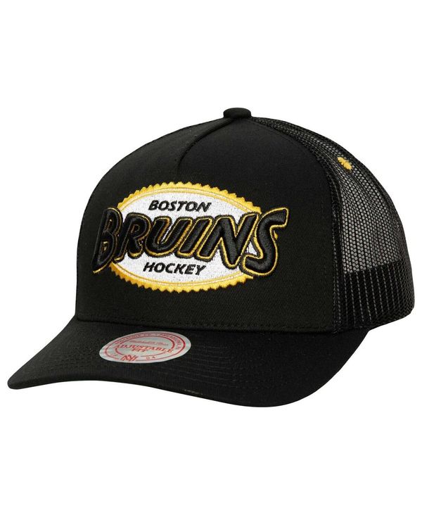 ミッチェル＆ネス 【送料無料】 ミッチェル&ネス メンズ 帽子 アクセサリー Men's Black Boston Bruins Team Seal Trucker Snapback Hat Black