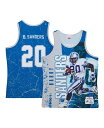 バリー 【送料無料】 ミッチェル&ネス メンズ タンクトップ トップス Men's Barry Sanders Blue Detroit Lions 1991 Player Burst Tank Top Blue