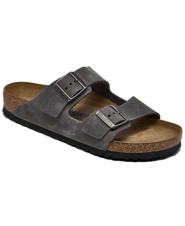 yz rPVgbN Y T_ V[Y Men's Arizona Essentials Oiled Leather Two-Strap Sandals from Finish Line Iron Oiled leather