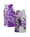 【送料無料】 ミッチェル&ネス メンズ タンクトップ トップス Men's Vince Carter Purple and Gray Toronto Raptors Sublimated Player Tank Top Purple, Gray