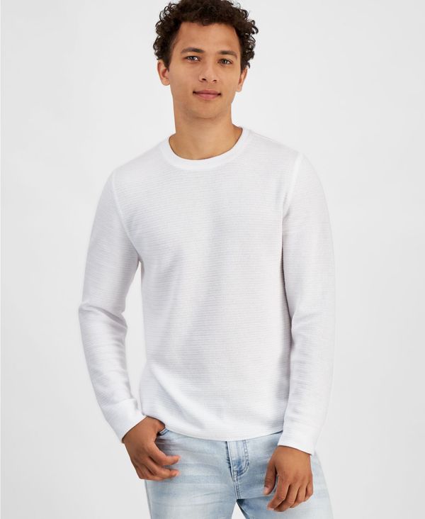 【送料無料】 アンドノウディス メンズ Tシャツ トップス Men 039 s Regular-Fit Ribbed-Knit Long-Sleeve T-Shirt, Created for Macy 039 s Bright White