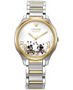 yz V`Y Y rv ANZT[ Falling Mickey & Minnie Two-Tone Stainless Steel Bracelet Watch 35mm Two-tone