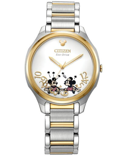 【送料無料】 シチズン メンズ 腕時計 アクセサリー Falling Mickey & Minnie Two-Tone Stainless Steel Bracelet Watch 35mm Two-tone