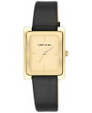 yz ANC fB[X rv ANZT[ Women's Black Leather Strap Watch 28x35mm AK-2706CHBK Light Champagne