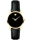 yz oh fB[X rv ANZT[ Women's Swiss Museum Classic Black Leather Strap Watch 28mm Black/Gold Black