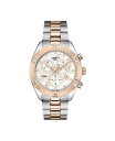 yz eB\bg fB[X rv ANZT[ Women's Swiss Chronograph T-Classic PR 100 Diamond (1/20 ct. t.w.) Two-Tone PVD Stainless Steel Bracelet Watch 38mm Two Tone