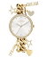 ̵ ǡ륢ɥ ǥ ӻ ꡼ Women's Charm Link Gold Tone and Mother Of Pearl Stainless Steel Strap Analog Watch 40mm Gold