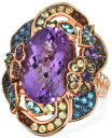 【送料無料】 ル ヴァン レディース リング アクセサリー Crazy Collection&reg; Multi-Gemstone (7-7/8 ct. t.w.) & Nude Diamond (3/8 ct. t.w.) Statement Ring in 14k Rose Gold Amethyst