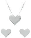 【送料無料】 ジャーニ ベルニーニ レディース ネックレス チョーカー ペンダントトップ アクセサリー 2-Pc. Set Polished Heart Pendant Necklace Matching Stud Earrings, Created for Macy 039 s Sterling Silver