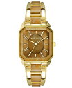 【送料無料】 アンクライン レディース 腕時計 アクセサリー Women's Square Gold-Tone Alloy with Brown Plastic...