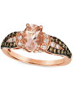 【送料無料】 ル ヴァン レディース リング アクセサリー Peach Morganite (7/8 ct. t.w.) & Diamond (1/2 ct. t.w.) Ring in 14k Rose Gold Strawberry Gold