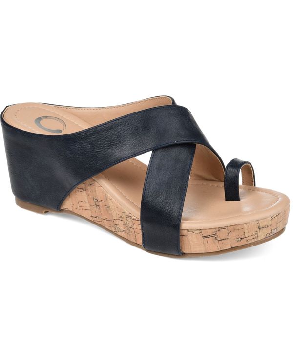【送料無料】 ジュルネ コレクション レディース サンダル シューズ Women's Rayna Wedge Sandal Navy