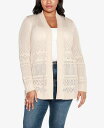 【送料無料】 ベルディーニ レディース ニット・セーター カーディガン アウター Plus Size Pointelle Long Sleeves Open Cardigan Sweater Heather Oatmeal(4)