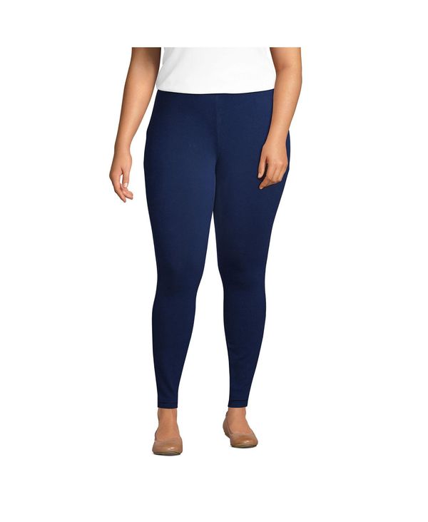 yz YGh fB[X MX {gX Women's Plus Size Starfish Mid Rise Knit Leggings Deep sea navy