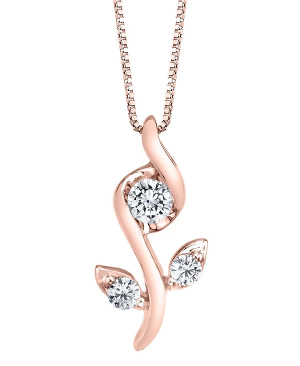 졼 ǥ ͥå쥹硼ڥȥȥå ꡼ 1/0 ct. t.w.Diamond Rose Pendant in 14k White Yellow or Rose Gold ROSE GOLD