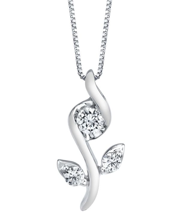 졼 ǥ ͥå쥹硼ڥȥȥå ꡼ 1/0 ct. t.w.Diamond Rose Pendant in 14k White Yellow or Rose Gold WHITE GOLD