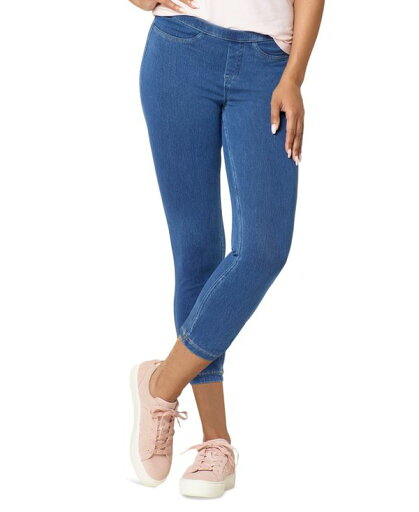 【送料無料】 ヒュー レディース レギンス ボトムス Women's Mid-Rise Pull-On Denim Capri Leggings Medium Wash 【送料無料】 ヒュー レディース レギンス ボトムス Women's Mid-Rise Pull-On Denim Capri Leggings Medium Wash