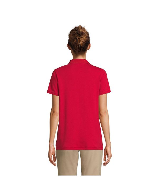 【送料無料】 ランズエンド レディース シャツ トップス School Uniform Women's Short Sleeve Interlock Polo Shirt Red