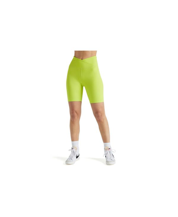 【送料無料】 エレクトリックヨガ レディース ハーフパンツ ショーツ ボトムス WOMEN 039 S RIB BIKER SHORTS Lime punch