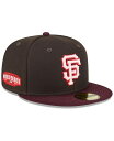 yz j[G Y Xq ANZT[ Men's Brown, Maroon San Francisco Giants Chocolate Strawberry 59FIFTY Fitted Hat Brown, Maroon