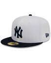【送料無料】 ニューエラ メンズ 帽子 アクセサリー Men's White, Navy New York Yankees Optic 59FIFTY Fitted Hat White, Navy