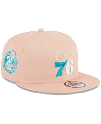 【送料無料】 ニューエラ メンズ 帽子 アクセサリー Men's Pink Philadelphia 76ers Sky Aqua Undervisor 9FIFTY Snapback Hat Pink