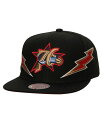 【送料無料】 ミッチェル ネス メンズ 帽子 アクセサリー Men 039 s Black Philadelphia 76ers Hardwood Classics Soul Double Trouble Lightning Snapback Hat Black