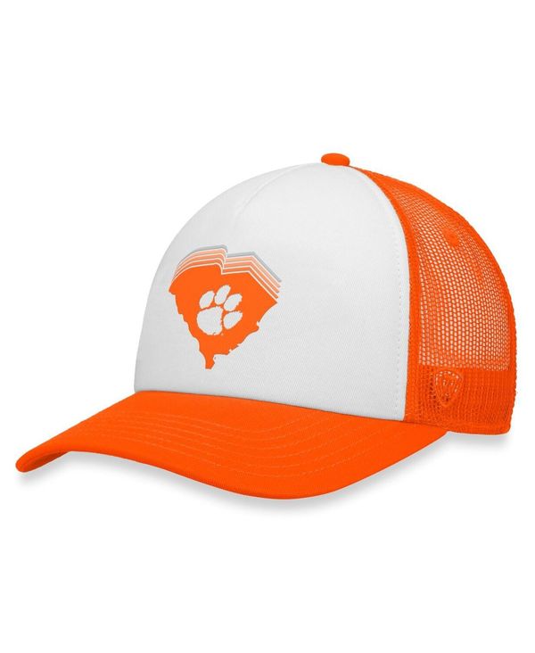 【送料無料】 トップオブザワールド メンズ 帽子 アクセサリー Men's White, Orange Clemson Tigers Tone Down Trucker Snapback Hat White, Orange