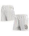 【送料無料】 コンセプツ スポーツ メンズ ハーフパンツ ショーツ ボトムス Men 039 s White San Diego Padres Vigor Pinstripe Boxer Shorts White