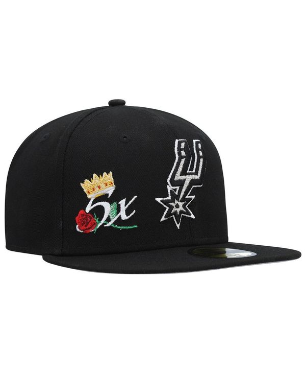 【送料無料】 ニューエラ メンズ 帽子 アクセサリー Men's Black San Antonio Spurs Crown Champs 59FIFTY Fitted Hat Black