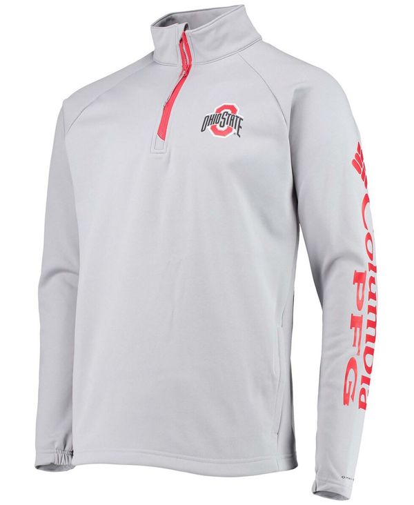 コロンビア メンズ アウター ジャケット・ブルゾン フリース ジャケット Columbia Men's Gray Ohio State Buckeyes Terminal Tackle Fleece Raglan Omni-Shade Quarter-Zip Jacket Os Columbi グレー