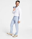 【送料無料】 アルファニ メンズ カジュアルパンツ ボトムス Men 039 s Slim-Fit Stretch Solid Suit Pants, Created for Macy 039 s Blue Plaid