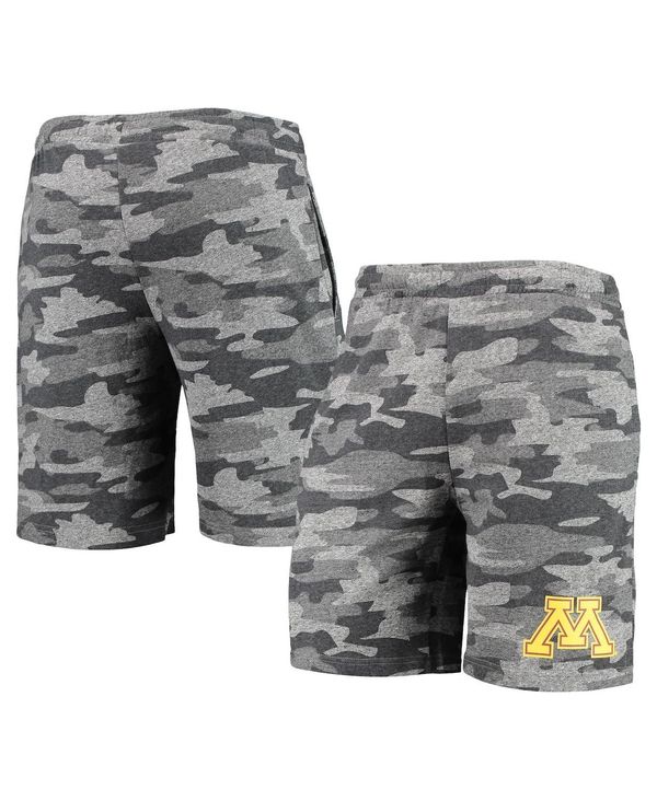 コンセプツ スポーツ メンズ ボトムス ハーフパンツ・ショーツ パイル ショートパンツ Concepts Sport Men's Charcoal Gray Minnesota Golden Gophers Camo Backup Terry Jam Lounge Shorts Charcoal Gray チャコール