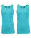 【送料無料】 ギャラクシーバイハルビック メンズ Tシャツ トップス Men's Famous Heavyweight Ribbed Tank Top, Pack of 2 Aqua-Aqua