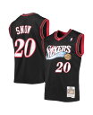 yz ~b`F&lX Y Vc gbvX Men's Eric Snow Black Philadelphia 76ers 2000-01 Hardwood Classics Swingman Jersey Black