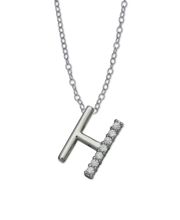 yz W[j xj[j fB[X lbNXE`[J[Ey_ggbv ANZT[ Cubic Zirconia Initial Pendant Necklace in Sterling Silver H
