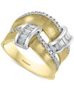 【送料無料】 エフィー レディース リング アクセサリー EFFY&reg; Diamond Two-Row Satin Finish Statement Ring (3/4 ct. t.w.) in 14k Gold & White Gold Yellow/White Gold