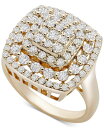 【送料無料】 ラップド イン ラヴ レディース リング アクセサリー Cushion Cluster Statement Ring (1 ct. t.w.) in 14k Gold, Created for Macy's Yellow Gold