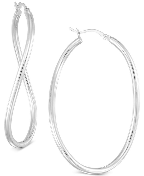 yz V AC X~X fB[X sAXECO ANZT[ Wavy Hoop Earrings in 18k Gold over Sterling Silver or Sterling Silver Silver