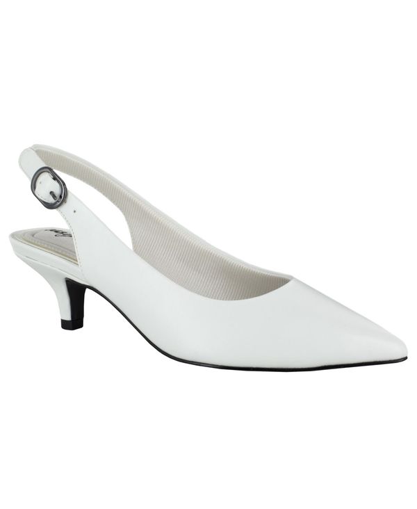  イージーストリート レディース パンプス シューズ Women's Faye Slingback Buckle Closure Pumps White